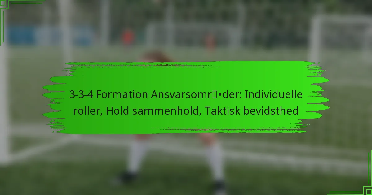 3-3-4 Formation Ansvarsområder: Individuelle roller, Hold sammenhold, Taktisk bevidsthed