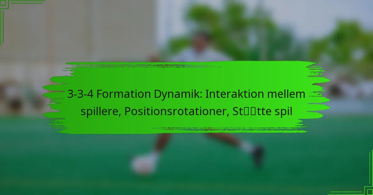 3-3-4 Formation Dynamik: Interaktion mellem spillere, Positionsrotationer, Støtte spil
