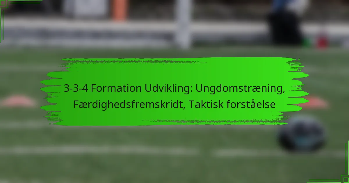 3-3-4 Formation Udvikling: Ungdomstræning, Færdighedsfremskridt, Taktisk forståelse