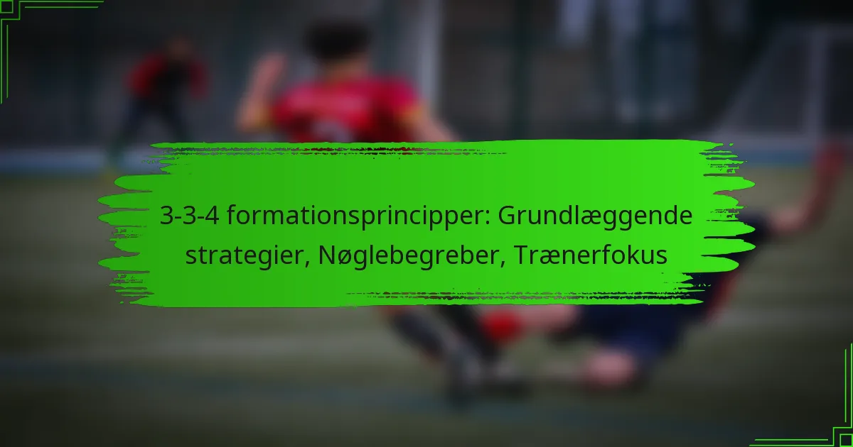 3-3-4 formationsprincipper: Grundlæggende strategier, Nøglebegreber, Trænerfokus