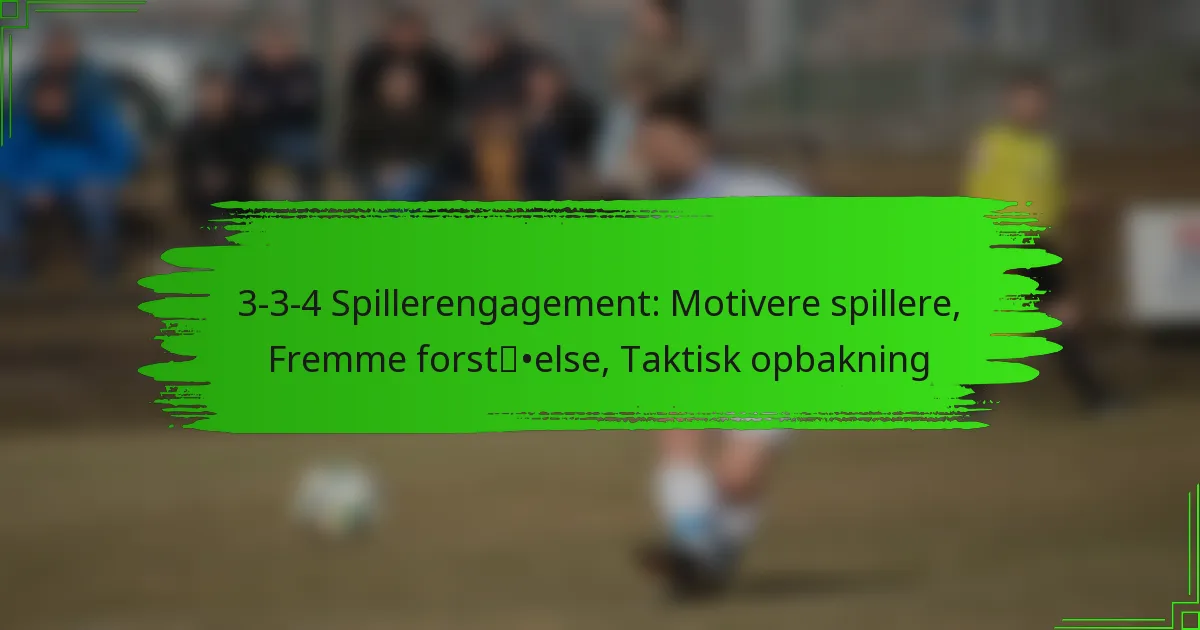3-3-4 Spillerengagement: Motivere spillere, Fremme forståelse, Taktisk opbakning