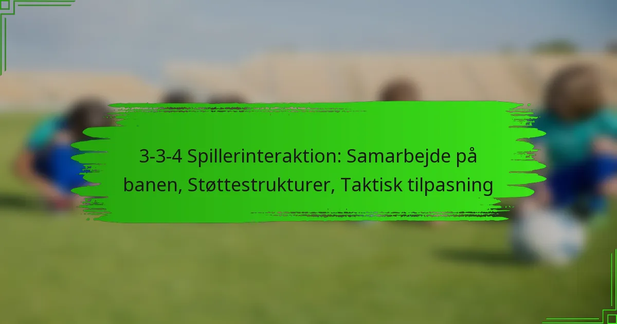 3-3-4 Spillerinteraktion: Samarbejde på banen, Støttestrukturer, Taktisk tilpasning