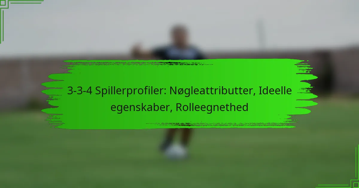 3-3-4 Spillerprofiler: Nøgleattributter, Ideelle egenskaber, Rolleegnethed