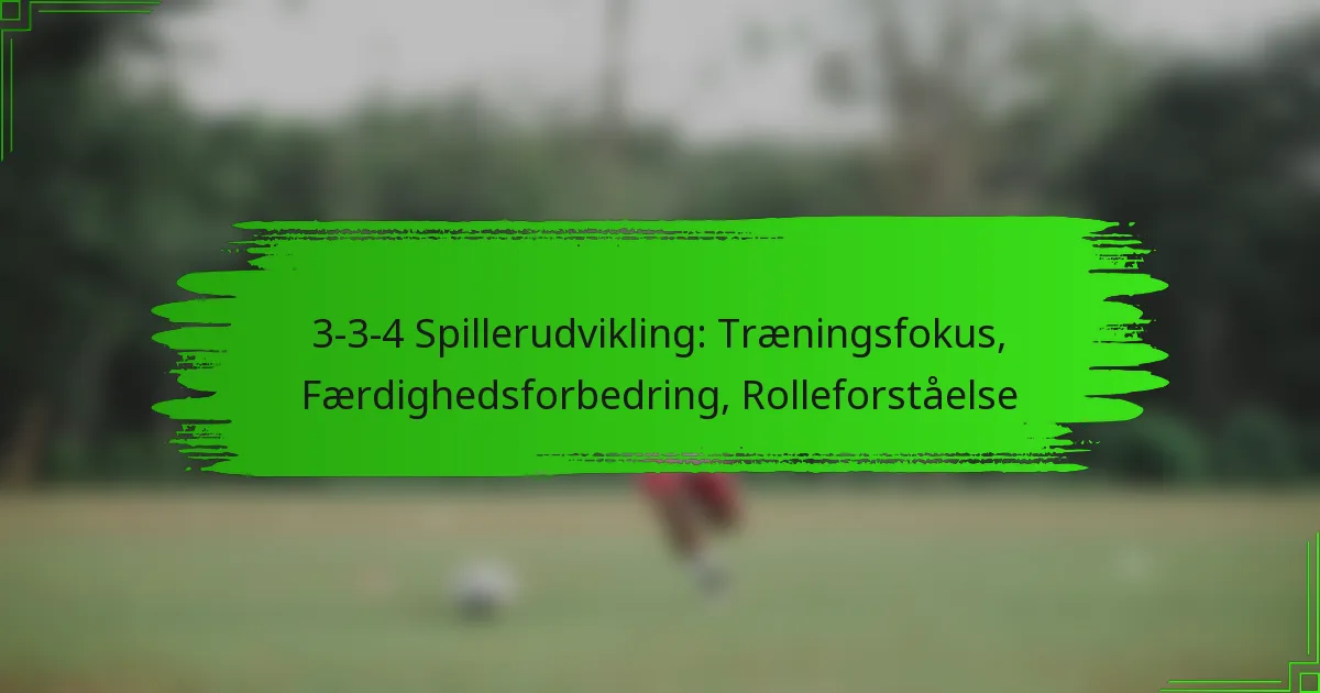 3-3-4 Spillerudvikling: Træningsfokus, Færdighedsforbedring, Rolleforståelse